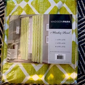 Maddison Park single panel curtain. Great muted lime green color.